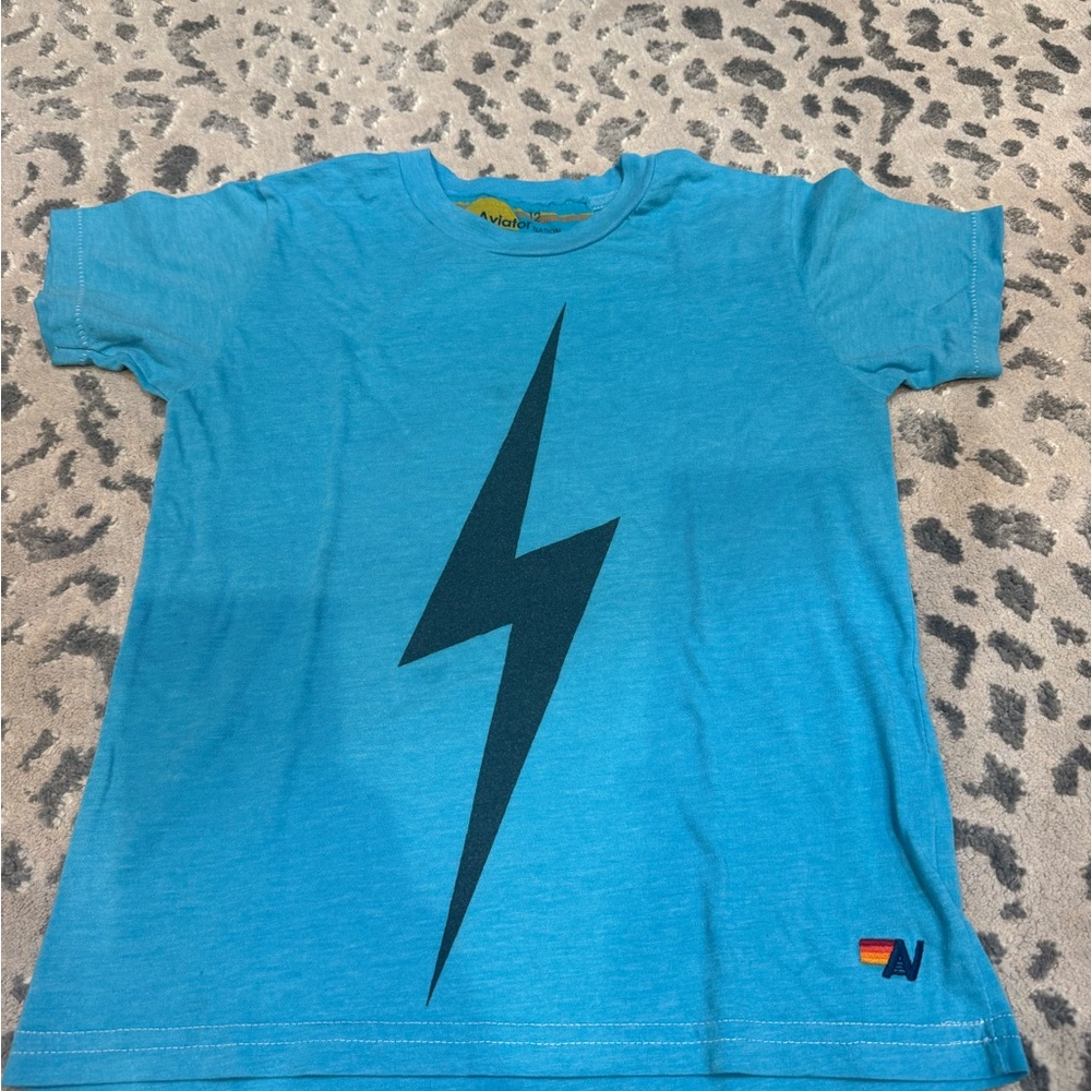 Aviator Nation Sky Blue Lightning Bolt Kids Tee